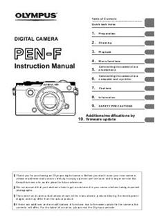 Olympus Pen F MK II manual. Camera Instructions.